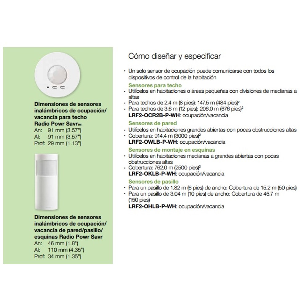 Sensor de techo Ocupancy/Vacancy 180º grados