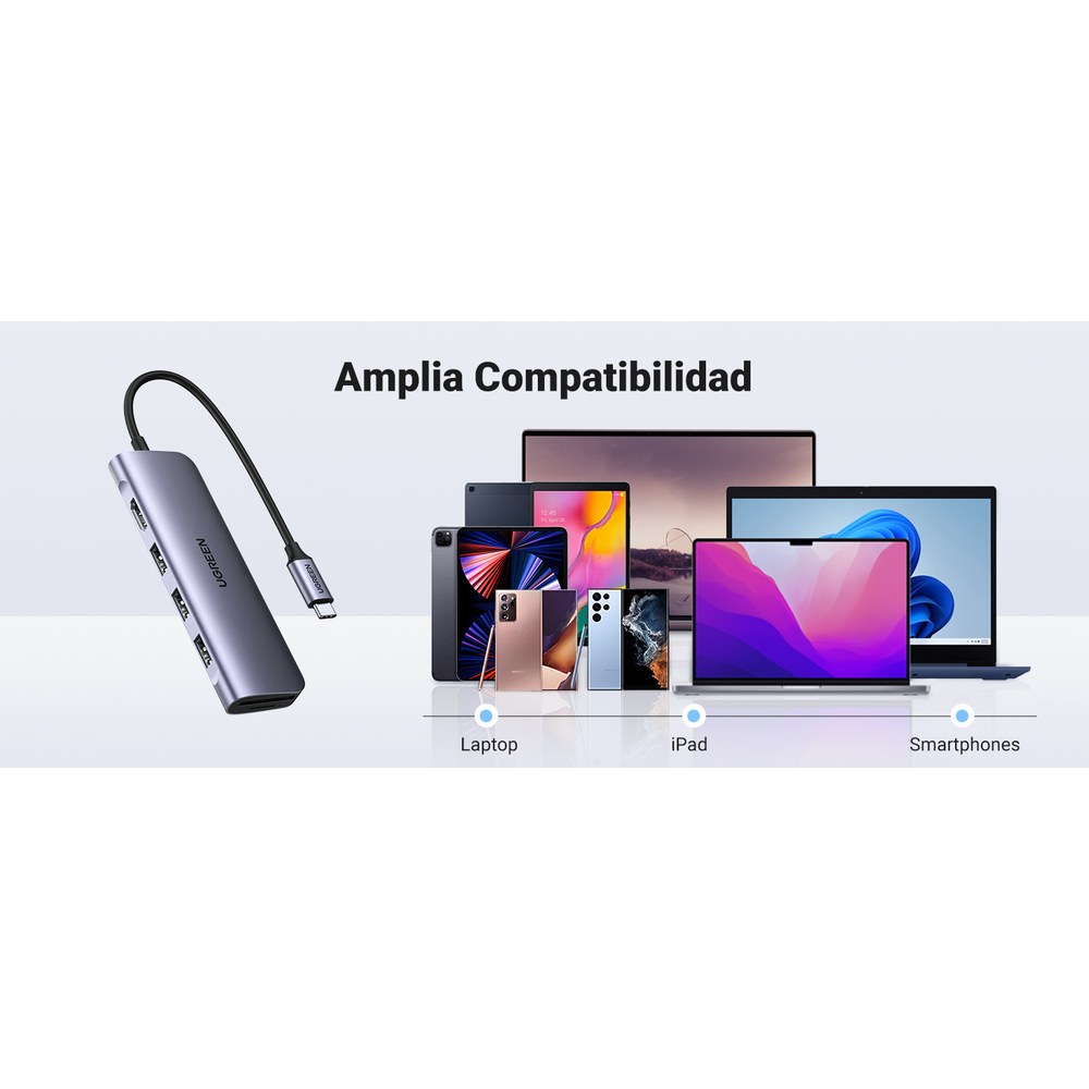 Conexión USB-C y distribución de puertos