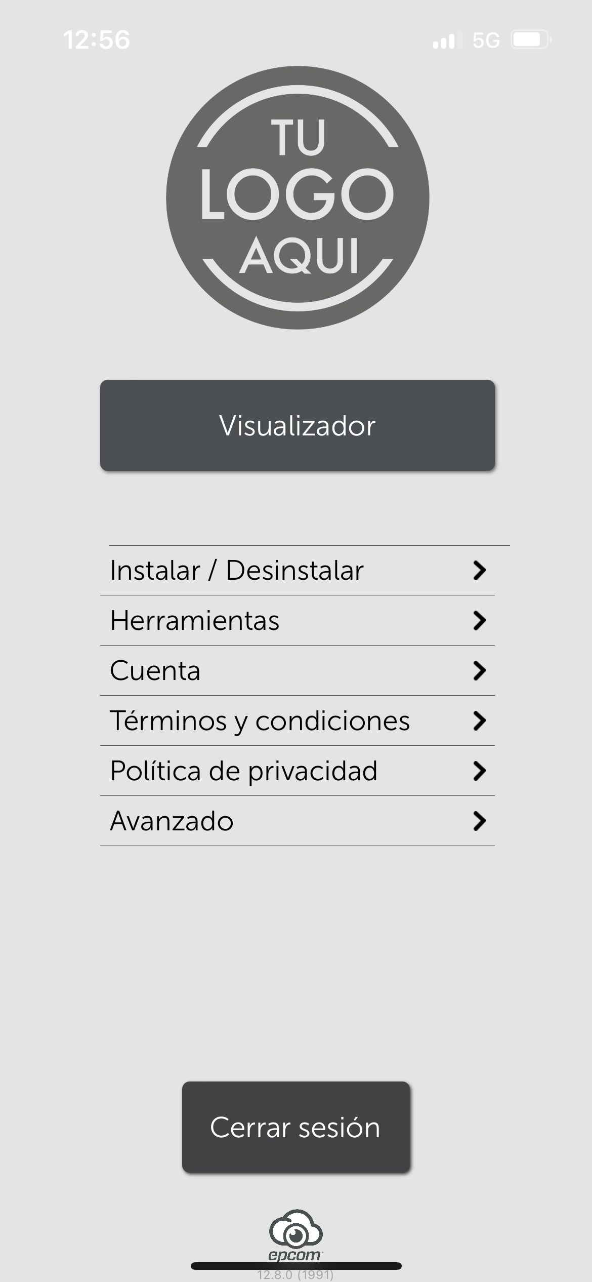 Captura de pantalla app