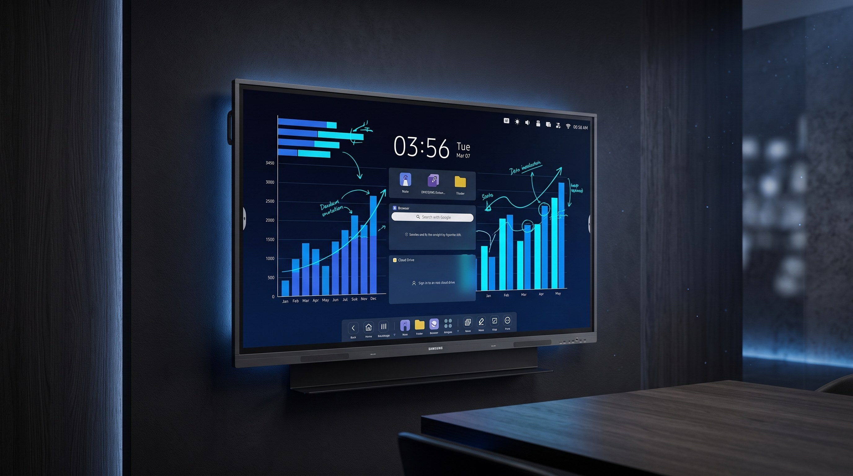 Samsung WA75F en sala corporativa