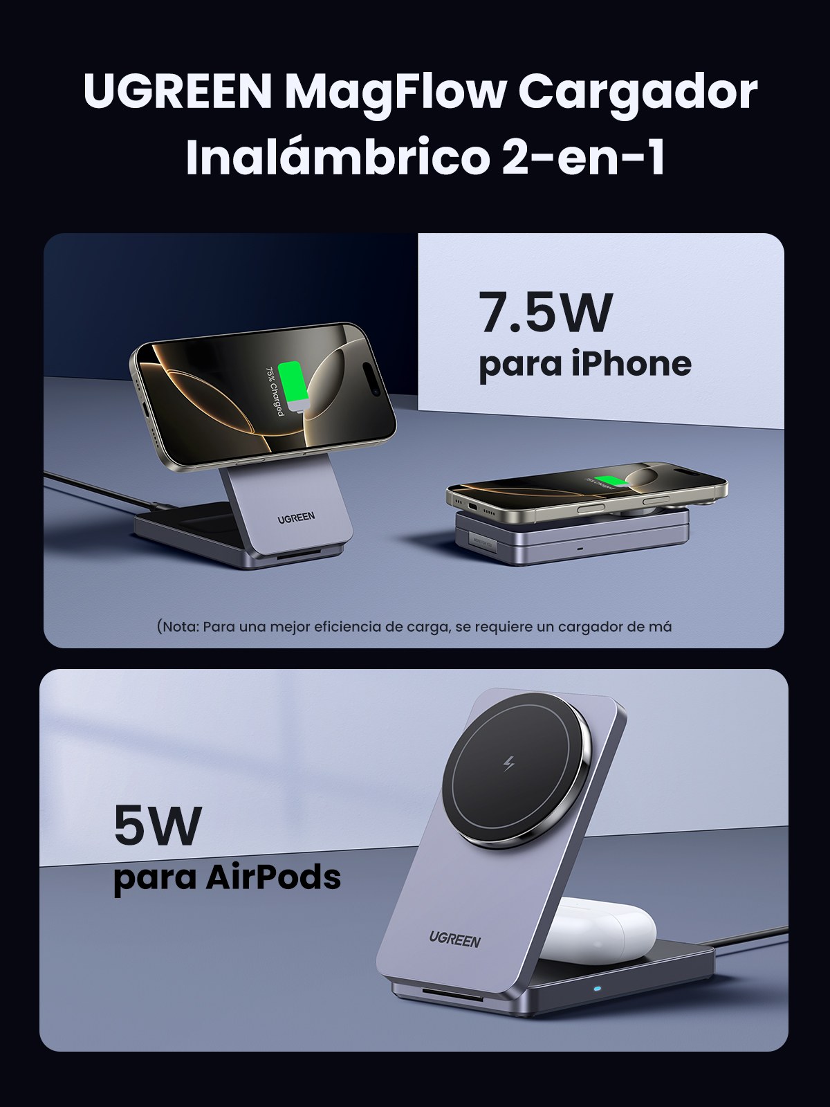 Carga Dual Simultánea iPhone y AirPods