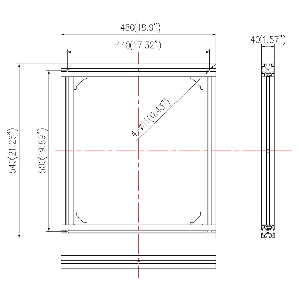 Medidas del Montaje de Pared
