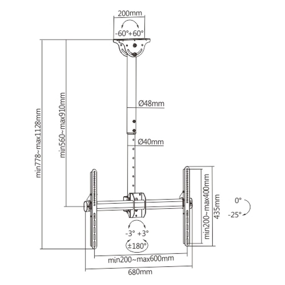 Dimensiones Soporte de Techo