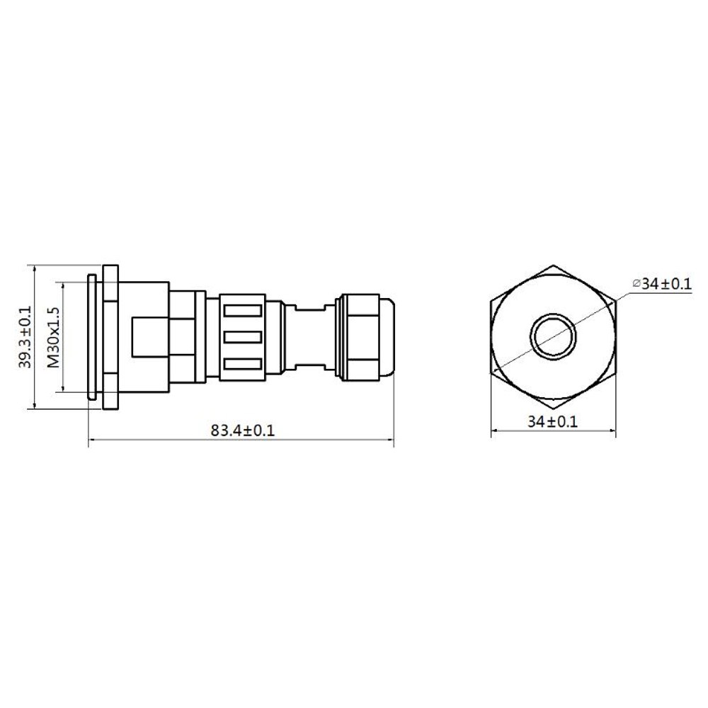Dimensiones del sensor DSD42A05