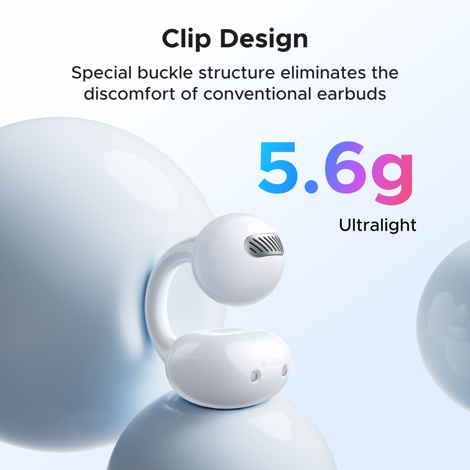 Clip Design - Auriculares UGREEN ClipBuds Magic Ultraligeros