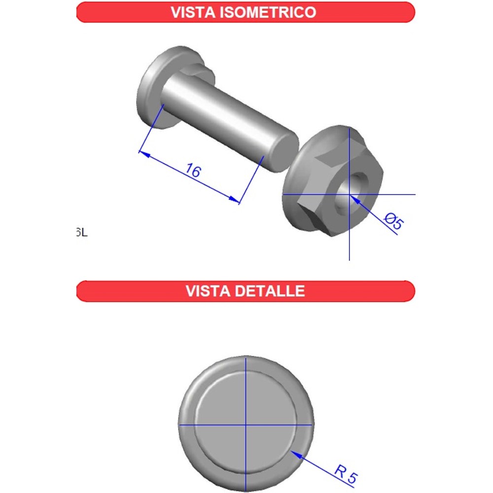 Tornillo + tuerca milimétrico MG66403EZ