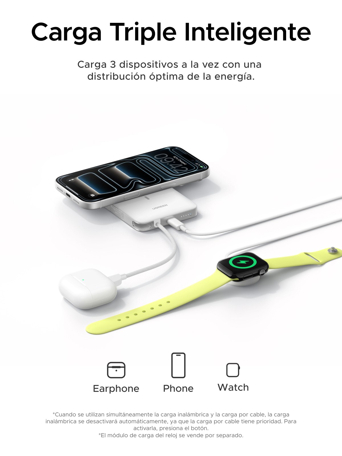 Diseño compacto con cable integrado y pantalla digital