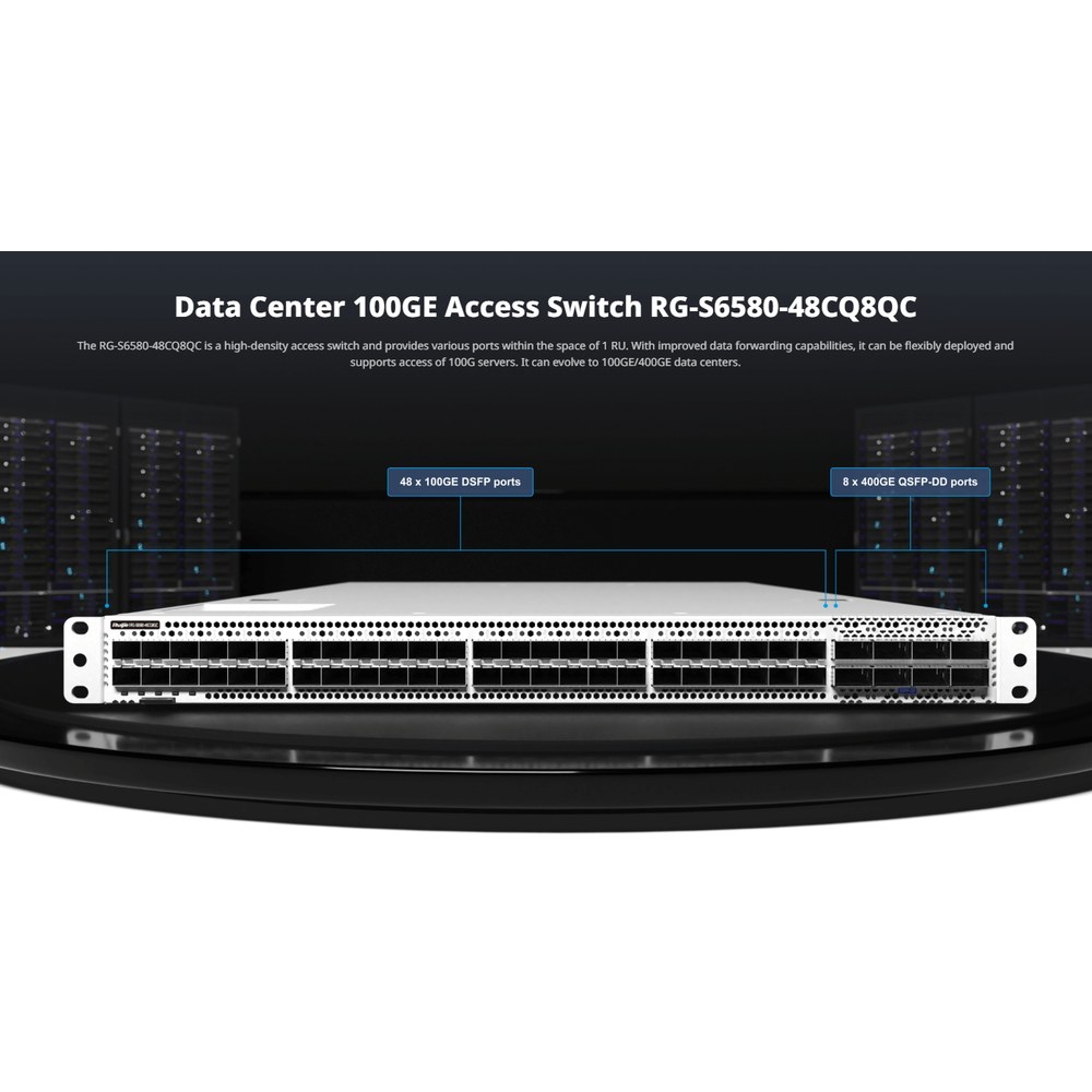 Switch Ruijie RG-S6580-48CQ8QC - Vista frontal