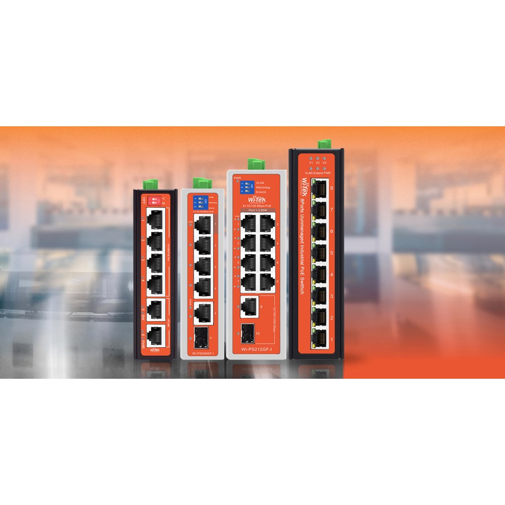 Switch PoE de largo alcance