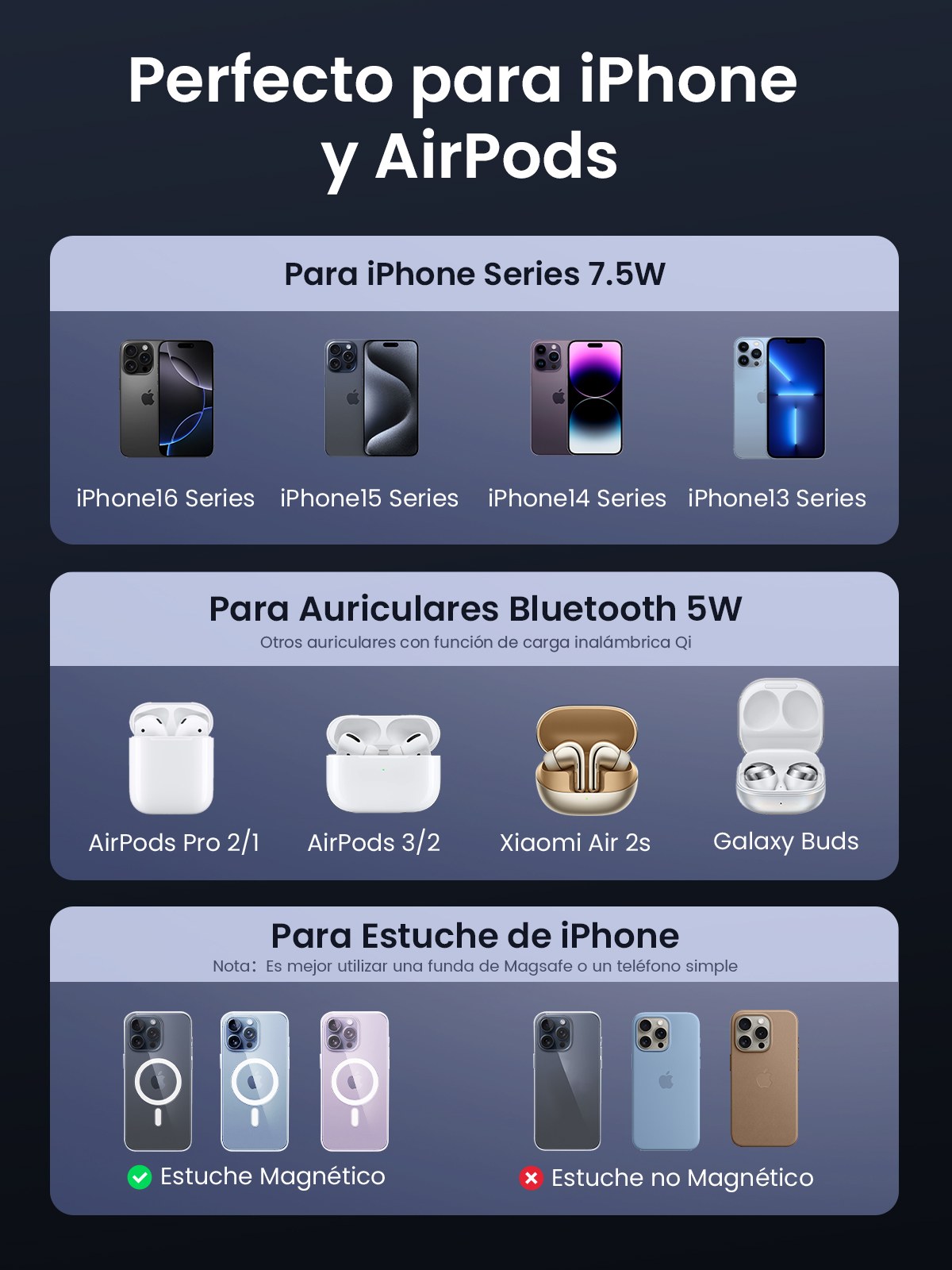 Diseño Plegable y Ángulo Ajustable 70 Grados