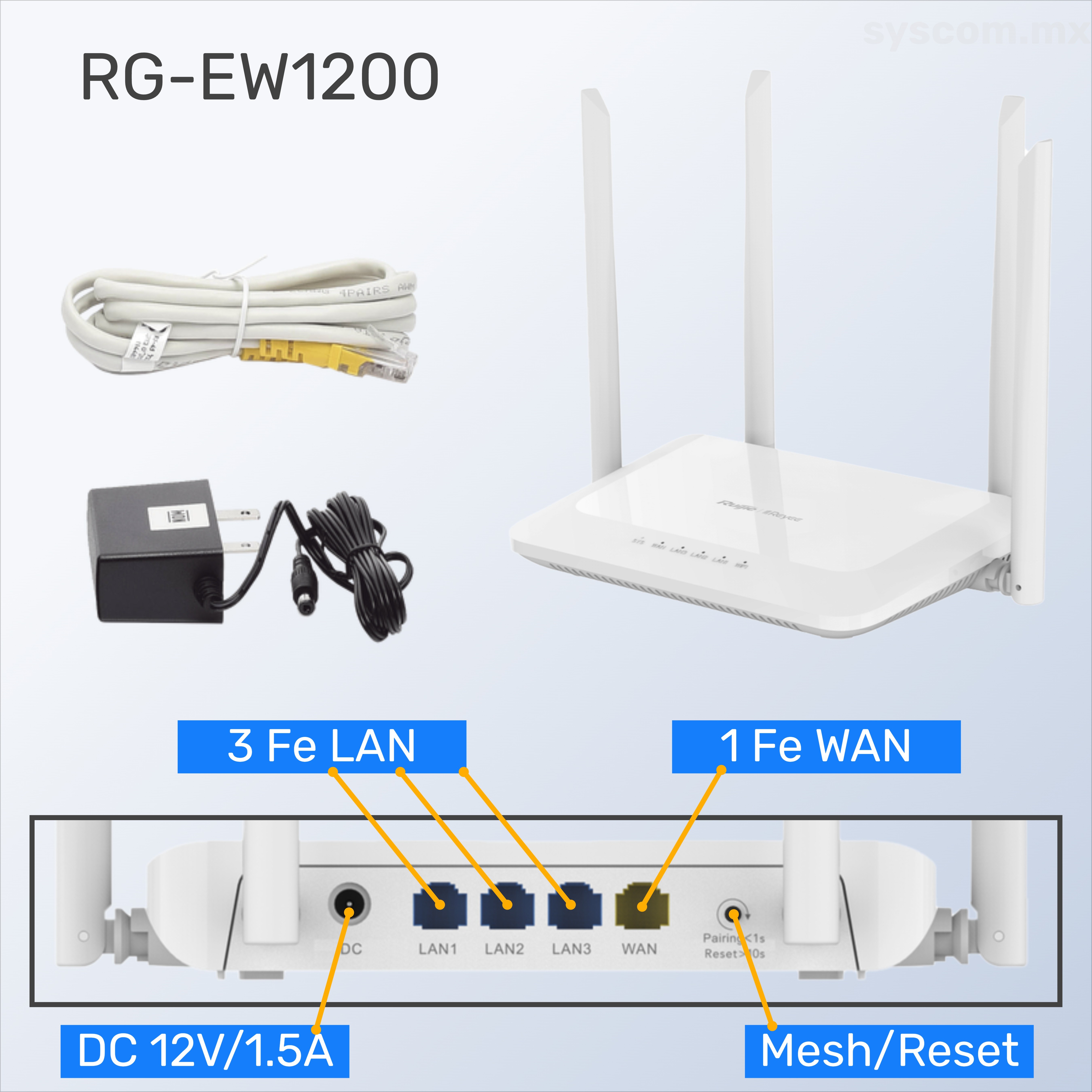 Router Home Mesh RG-EW1200 vista frontal