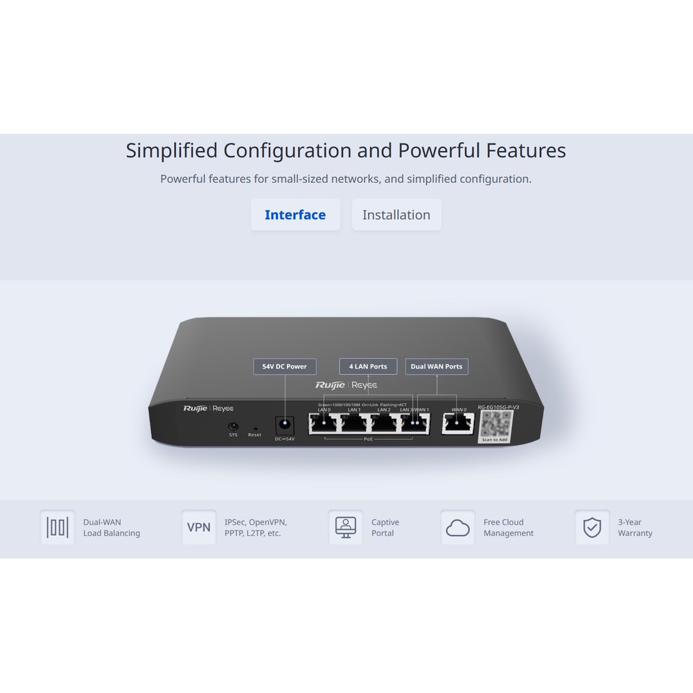 Router Ruijie vista frontal