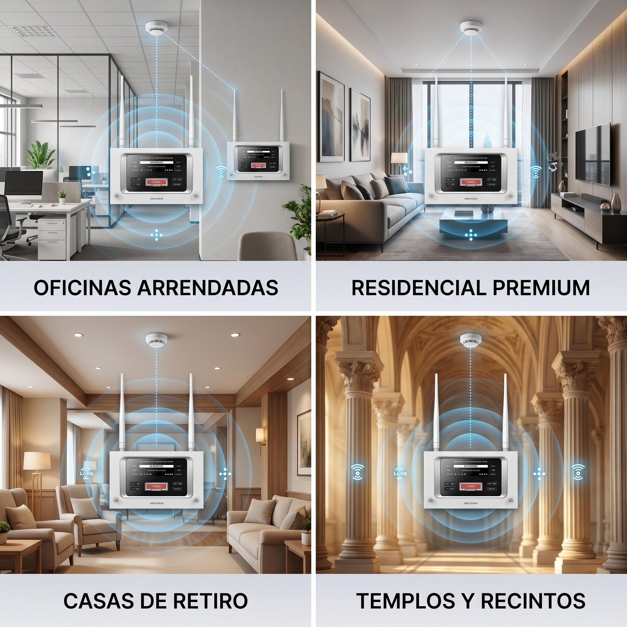 Aplicaciones del NP-FTG200 en oficinas, residencial premium, casas de retiro y templos