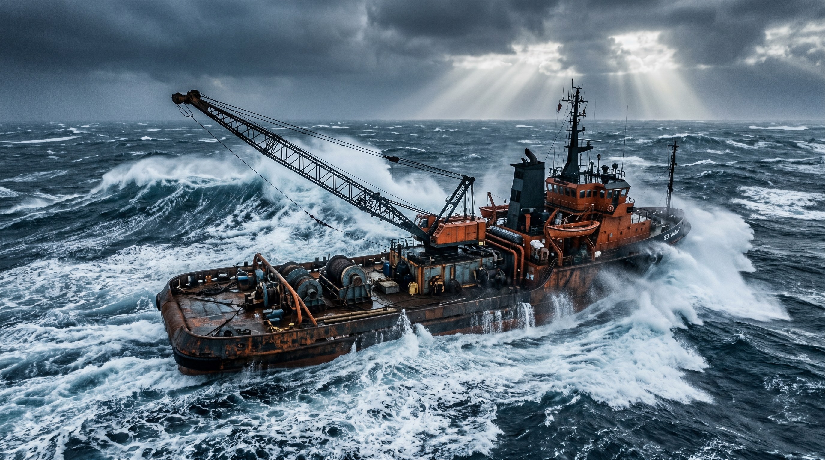 TXM85 en embarcación de trabajo en alta mar