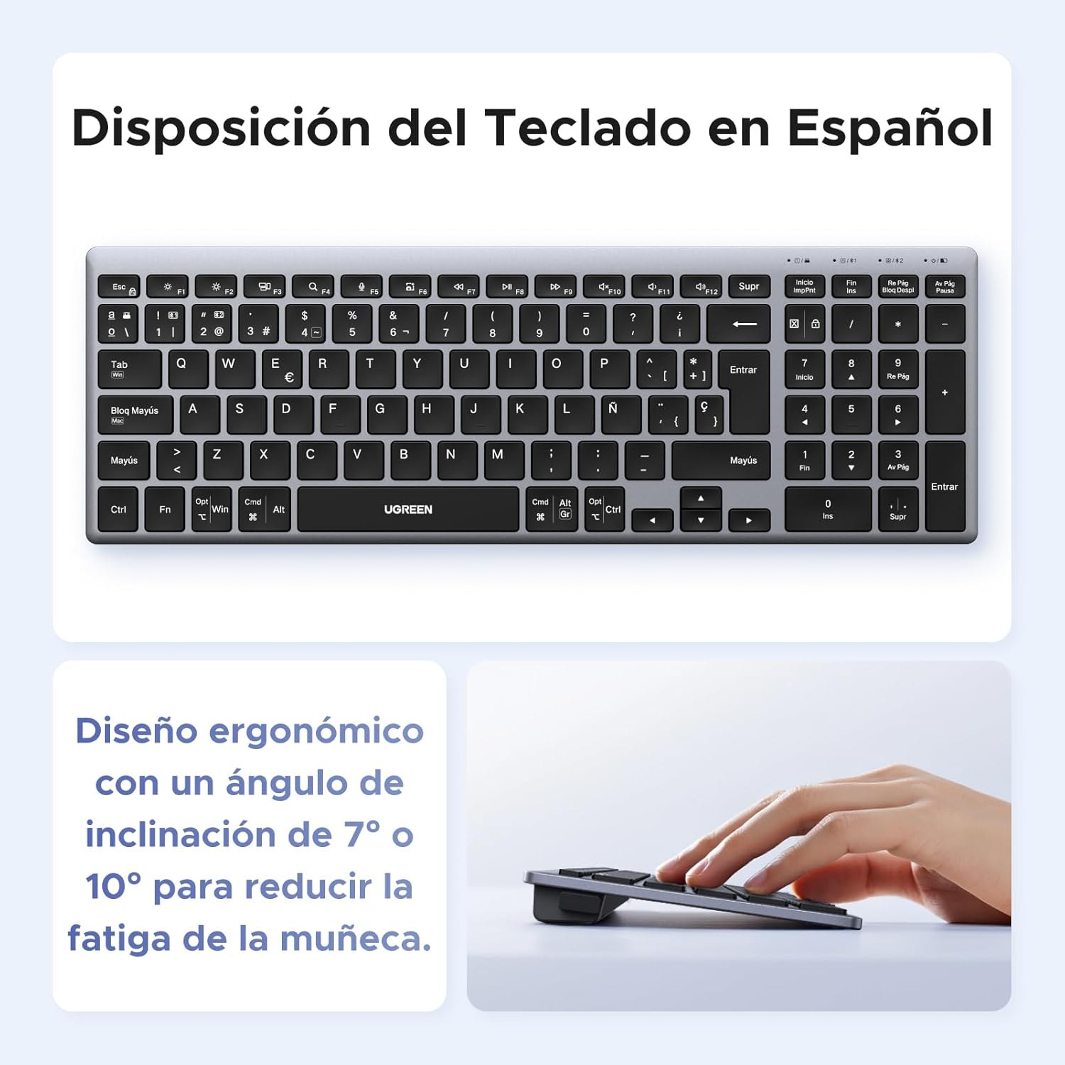 Teclado Inalámbrico Multimodo STEREN 75163SP