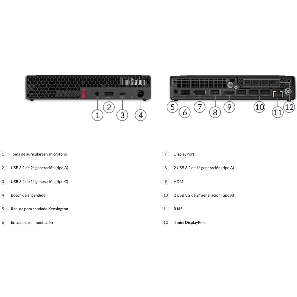 ThinkStation P340 Tiny - Medidas y Dimensiones
