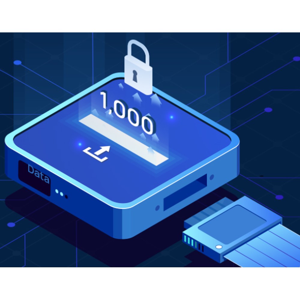 Capacidad de almacenamiento con 1000 conjuntos de registros de datos históricos