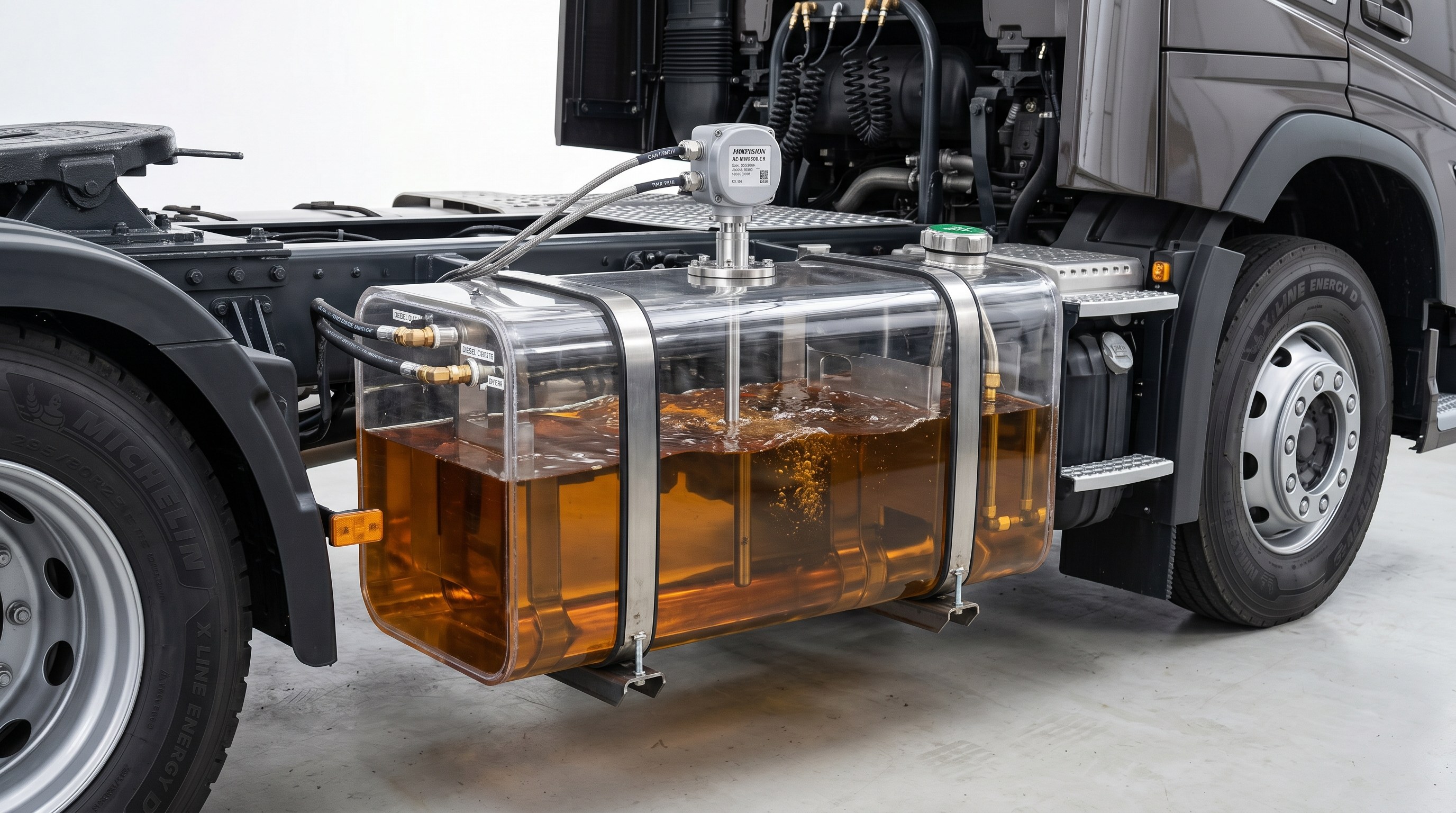 Modo de montaje sugerido AE-MW6600-CR en tanque de combustible de tractocamion