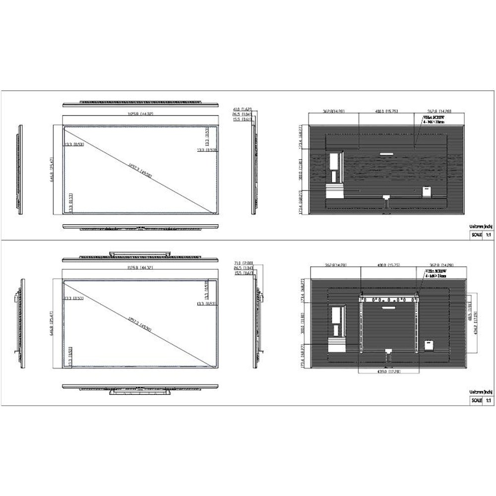 Dimensiones de la pantalla