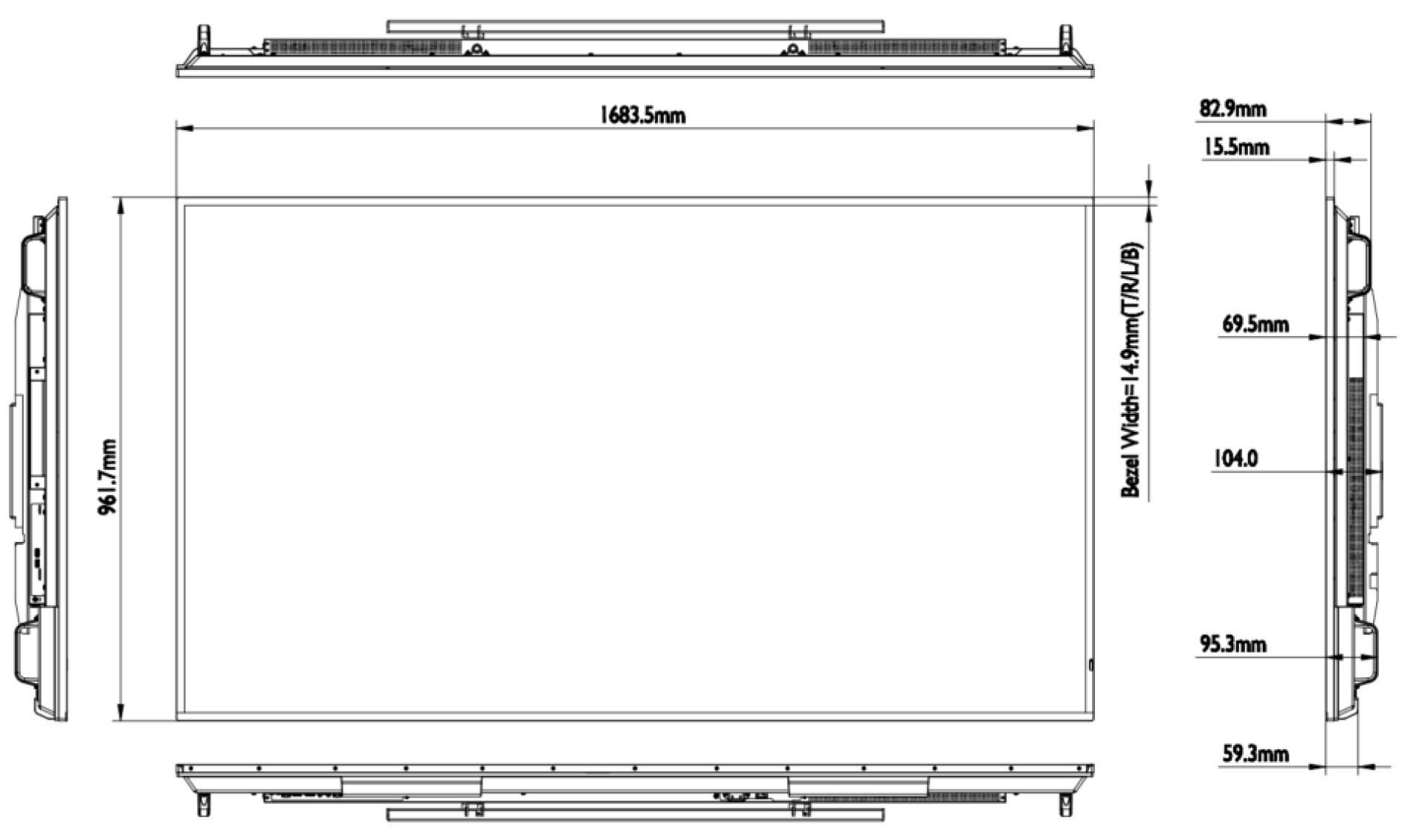 Dimensiones de la pantalla