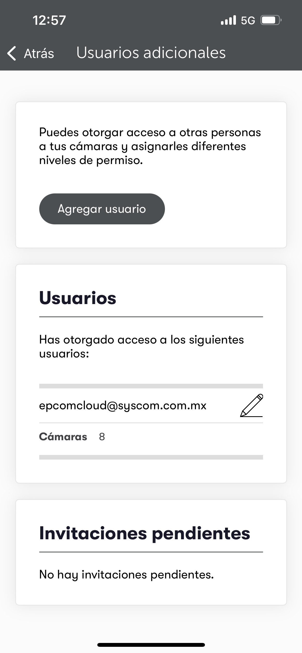 Captura de pantalla app