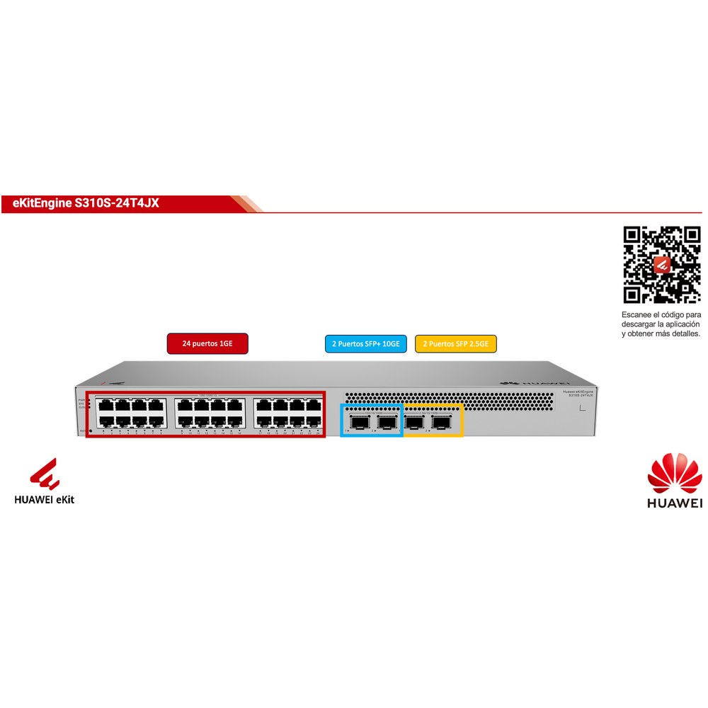 Vista del switch Huawei S310S24T4JX