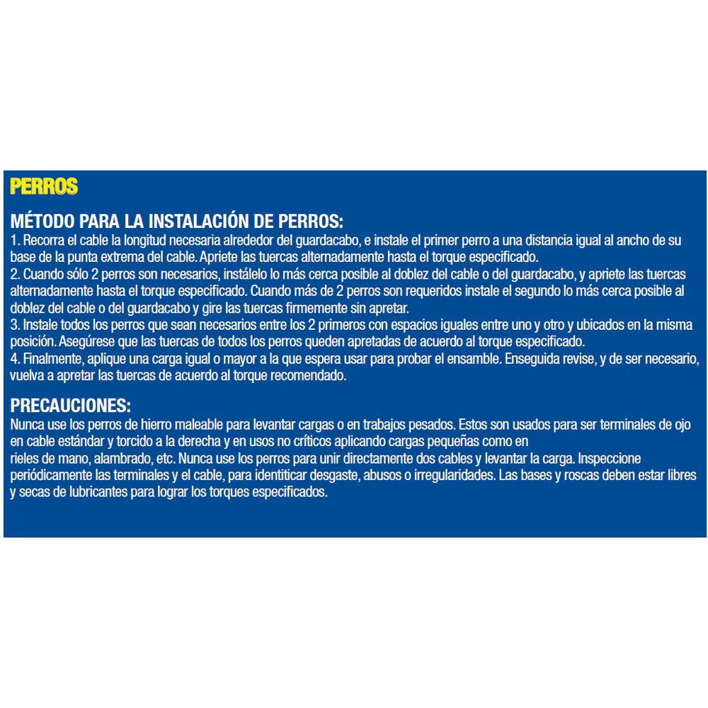Instalación de nudos de sujeción